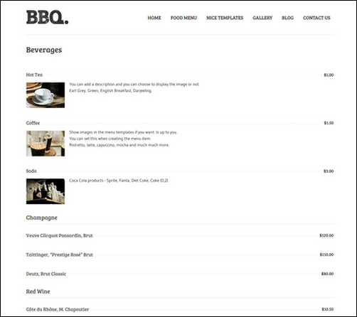 bbq restaurant menu templates