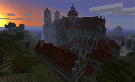 cathedral-at-sunset-minecraft