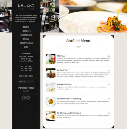 eatery restaurant menu template