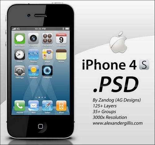apple-iphone-4s-psd